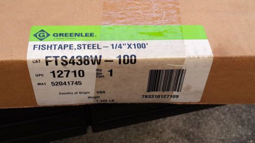 Greenlee fts438w-100 magnum pro steel fish tape with case 1/4&#034; x 100&#039; for sale