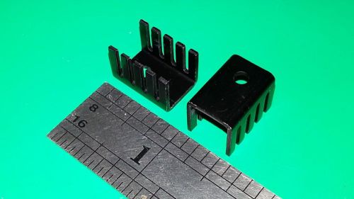 10 Pieces, TO220 Heatsink Black Anodized Aluminium 19 x 13 x 12mm, NOS