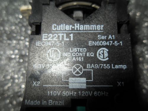 (v41-3) 1 used cutler hammer e22tl1 push to test pilot light for sale