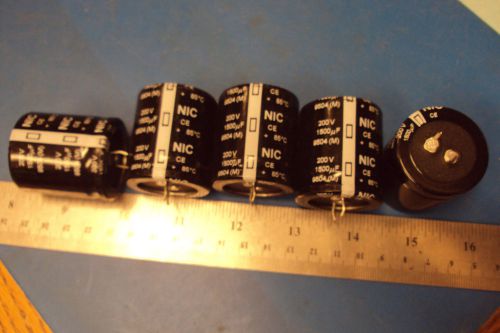 5-PCS LOT NEW       Capacitors 200V  1500UF  NIC   CE 85C