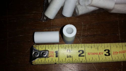 Lot 12 ceramic spacer just under 1&#034; long 1/4&#034; bore bushing insulator sleeve for sale