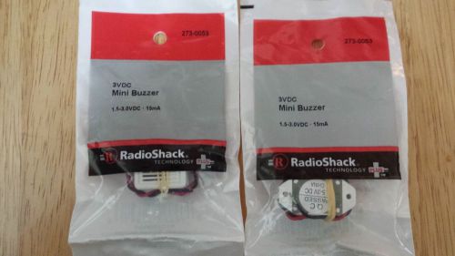 New Sealed Lot of X2 RadioShack 3VDC MINI BUZZER 1.5-3.0VDC 15mA item# 273-0023