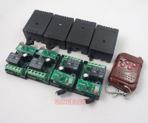 4x 1 channel relay module + 1 remote controller wireless control modules set for sale