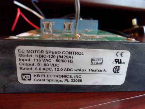KBIC-120 DC Motor Speed Control w/KBIC Barrier Terminal Board &amp; External Switch