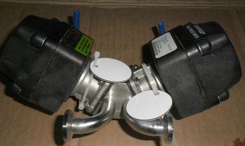 Itt pure-flo stainless steel valve c/w 2 advantage actuators for sale
