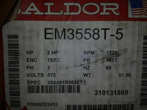 EM3558T-5  2 HP, 1755 RPM NEW BALDOR ELECTRIC MOTOR