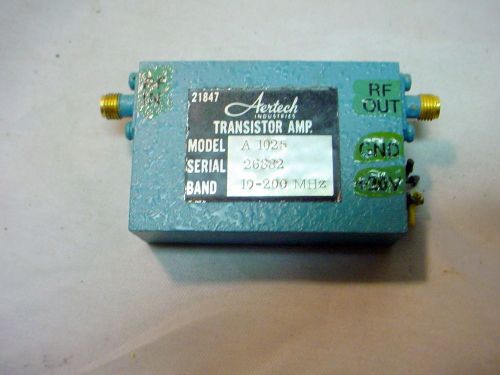 Aertech Transistor Amp A-1025 RF 10-200 MHz SMA Connections