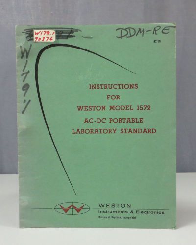 Weston Model 1572 AC-DC Portable Laboratory Standard Instruction Manual