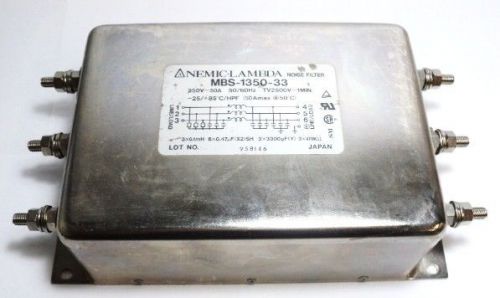 Nemic mbs-1350-33 noise filter 250v 50a -surplus for sale