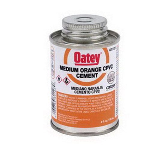 Oatey scs 31128 orange cpvc medium body cement, 4 oz can for sale