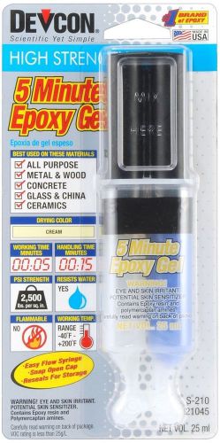 New devcon s210 5-minute epoxy glue gel 1-ounce tube for sale