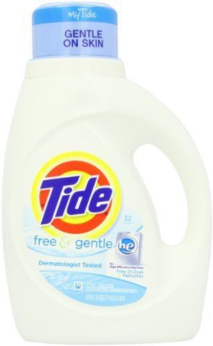 New tide free and gentle high efficiency unscented detergent 50 ounce pack of 2 for sale