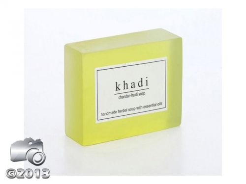 100%PURE KHADI HERBAL PRODUCT CHANDAN HALDI BATHING BAR SOAP PROTECTS FROM GERMS