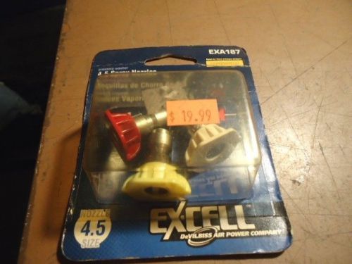 EX-CELL DEVILBISS PRESSURE WASHER SPRAY NOZZLES EXA187 NEW PACK OF 3 SIZE 4.5