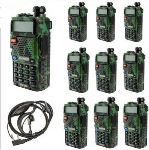 10pcs camouflage baofeng uv-5r  handle two way radio 4wattes radio walkie talkie for sale