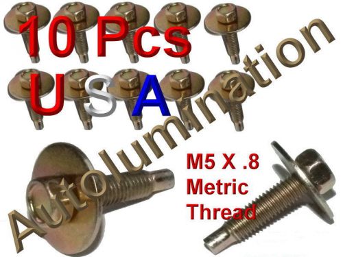 Zinc Plated 5mm Hex Dog Point SEMS Bolts &amp; Lg Fender Body M5 x .8 Metric Thread