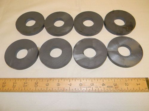 Lot of 8 Strong Doughnut Ring Large Round Magnet Ceramic, Never Used Free Shipin