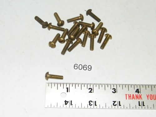 10-24 x 5/8 slotted solid brass round head machine screws qty 18 for sale