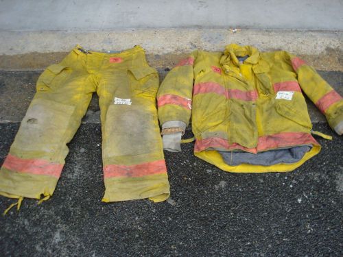 Set pants 32x31 jacket 44x34 firefighter turnout gear morning pride ....#s22 for sale