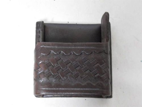 112R BrBW Vintage SHOEMAKER Leather Radio Case for MOTOROLA HT220 Handy Talkie