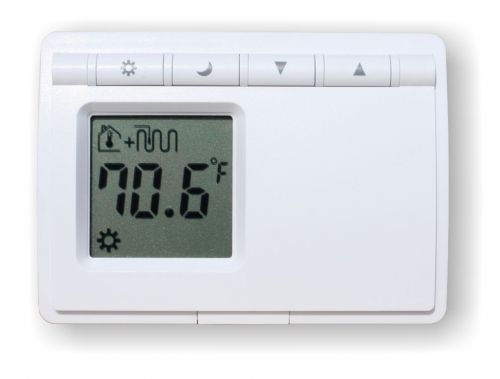 Non-programmable digital thermostat for radiant floor heating (battery operated) for sale