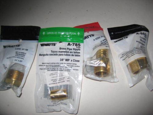 1 Watts A-829 Brass Pipe Nipple 3/4&#034; MIP to Female Pipe Bushing plus 3 others