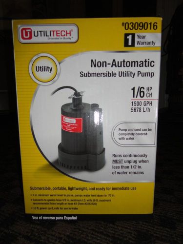 Utilitech Submersible Utility Pump, Brand New in box