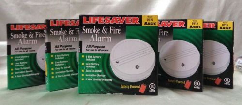 New Lot of 5 Life Saver Smoke &amp; Fire Alarms Model: 0915