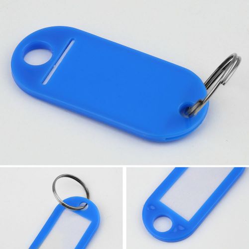 50pcs Colorful Plastic Keychain Key Cap Tags ID Label Name Tags Split Ring G9