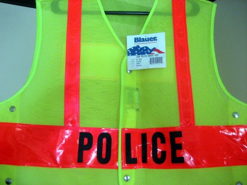 New Blauer Police Green Safety Vest Class 2 Reflective High Visibility M XL 3XL