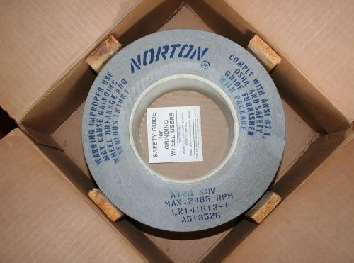 GRINDING WHEEL NORTON A120 X9V Max.2485 RPM 10&#034;L X 3.5&#034; W X 5&#034; ID Mounting hole