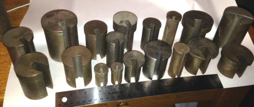 18 DUMONT &amp; OTHER KEYWAY BROACH BUSHING GUIDES COLLARS LARGEST 3 1/2 X 2 1/2