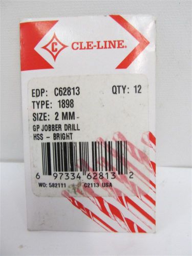 Cle-line c62813, type 1898, 2mm, hss jobber length drill bit - 12 each for sale