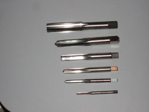 Set of six nf taps 1/2-20, 3/8-24, 5/16-24, 1/4-28, 10-32, 4-48 for sale