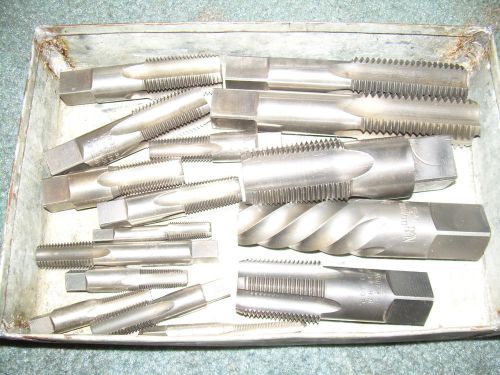 16 vintage pipe taps &amp; other big &amp; small  all u.s.a. greenfield,morse &amp; winters for sale