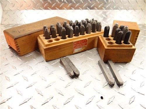 Schmidt hi-duty 3/16&#034; marking letters &amp; numbers a to z  &amp; 0 to 9 w/ wood boxes for sale