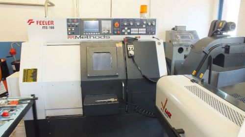 2012 feeler model ftc-100 cnc lathe w/fanuc 0itd, hyd. collet chk, etc. low hrs! for sale