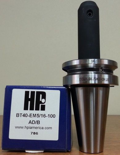 HPI Pioneer BT40 5/16 End Mill Holder 3.94&#034; Coolant Thru DIN AD/B **NEW**