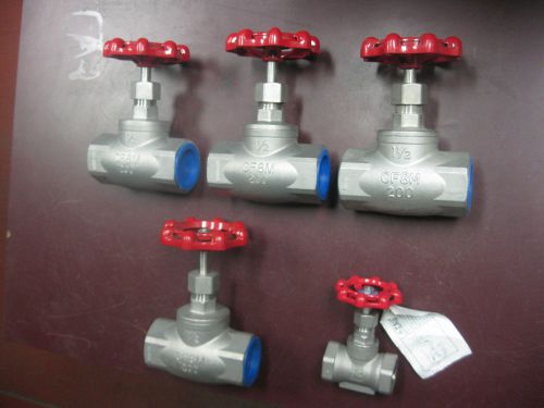 Mixed lot valves (4) sharpe 1-1/2 cf8m 200 (1) kitz s13a 10k-1  new unused for sale