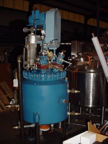 30 gallon pfaudler glass lined jacketed reactor with agitator for sale