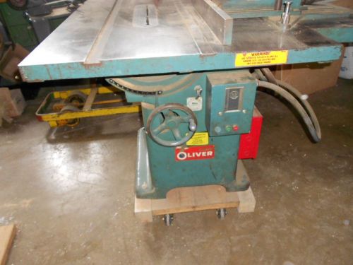 Oliver 270 Table Saw 5 hp 3 phase wired 230V w J Rack + Pinion Fence, miter gage