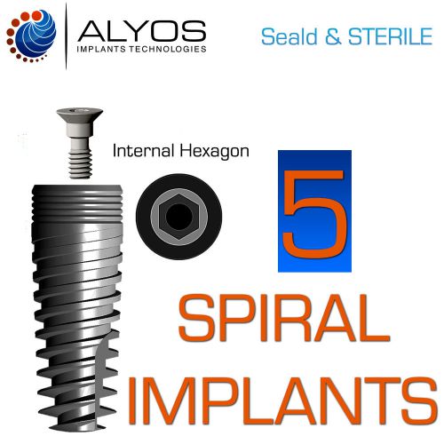 5 Dental Implants Spiral Implant Sterile Sealed Implants internal hex Dentist