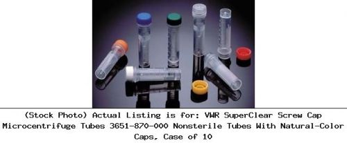 VWR SuperClear Screw Cap Microcentrifuge Tubes 3651-870-000 Nonsterile Tubes