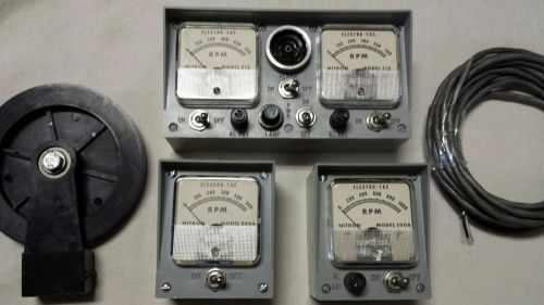 NITRON ELECTRO-TAC x3 Vintage RPM GAUGE Electric Tachometer Tach, Mag WHEEL WIRE