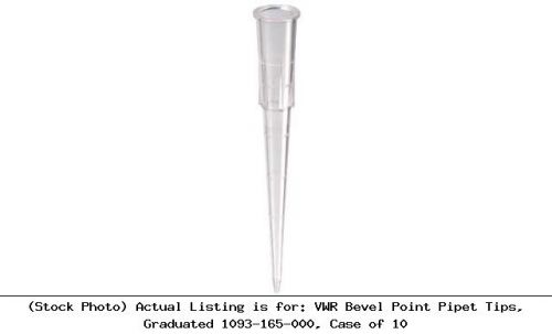 Vwr bevel point pipet tips, graduated 1093-165-000, case of 10 for sale