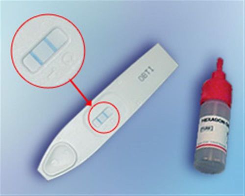 Obti check stool or urine for blood, used to check anything for human blood