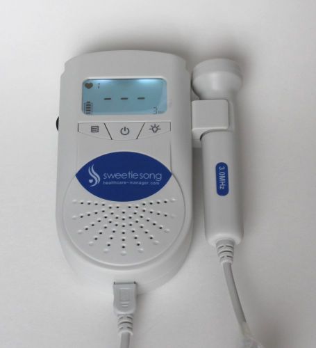 Blue fetal heart doppler /backlight lcd 3mhz + gel,battery, fda ce, us seller for sale
