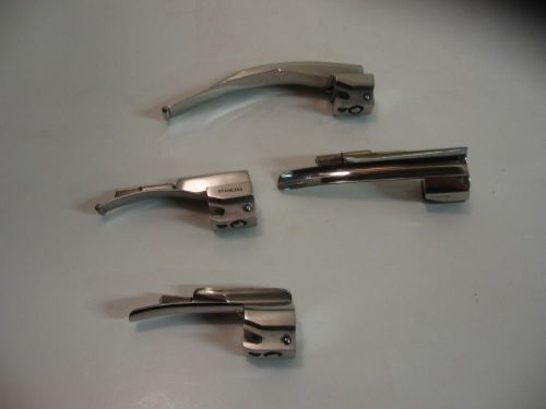 Laryngoscope blade set: mcintosh #2 and 00, miller #1 and 00 for sale