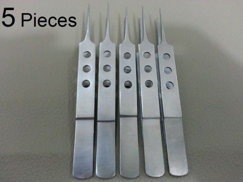 Hoskin Forceps Fine Grooved Tip Eye Ophthalmic Micro Surgery Instruments 5 pc