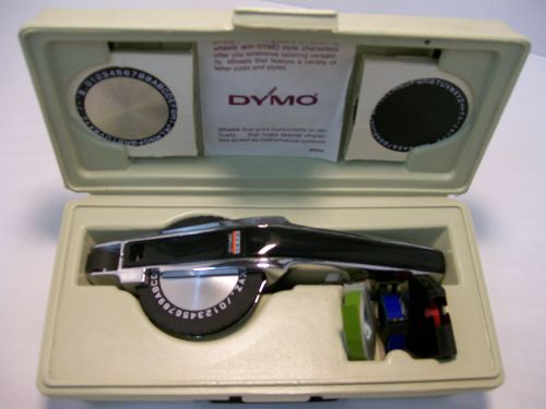 Dymo 1570 deluxe chrome label maker tape writer w/ 3 embossing wheels for sale